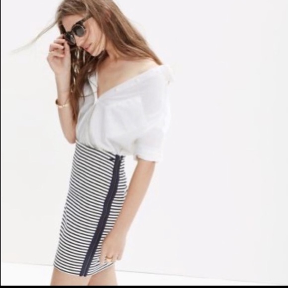 Madewell Dresses & Skirts - Madewell Striped Size Zip Mini Skirt